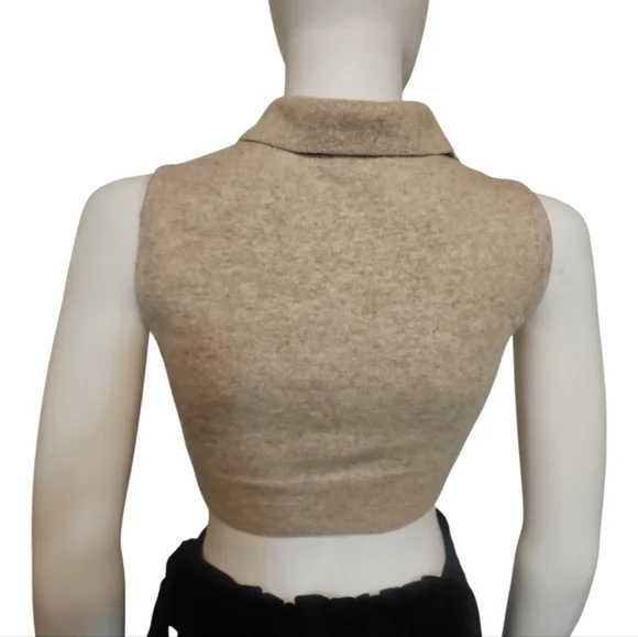 REFORMATION | Sleeveless Cashmere Crop Top in Camel ~ Size XS - Picture 5 of 7